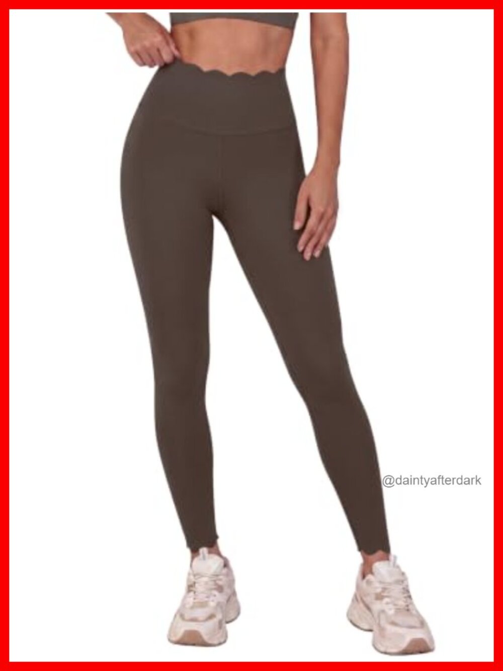 High Waist Scalloped Yoga Pants for Women